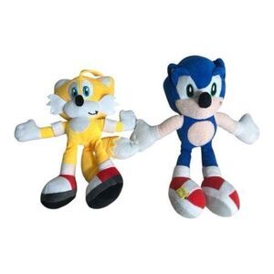 Sonic The Hedgehog Blue 10” & Tails Yellow 9” Plush Toys Sega